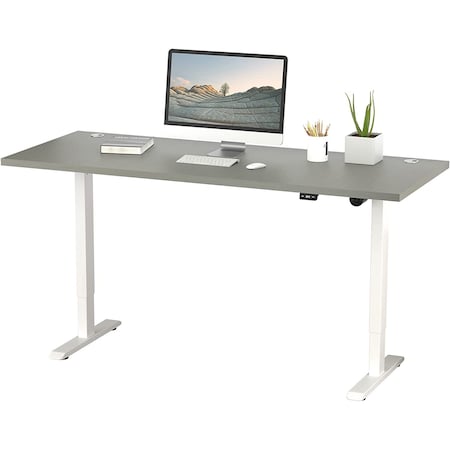We'Re It Lift It Electric Sit Stand Desk, 46.25 H, 30 W X Laminate wood, metal, White VL12WH6030-8827